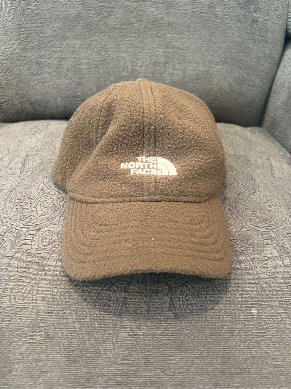 The North Face Brown Fleece Baseball Cap with White Logo